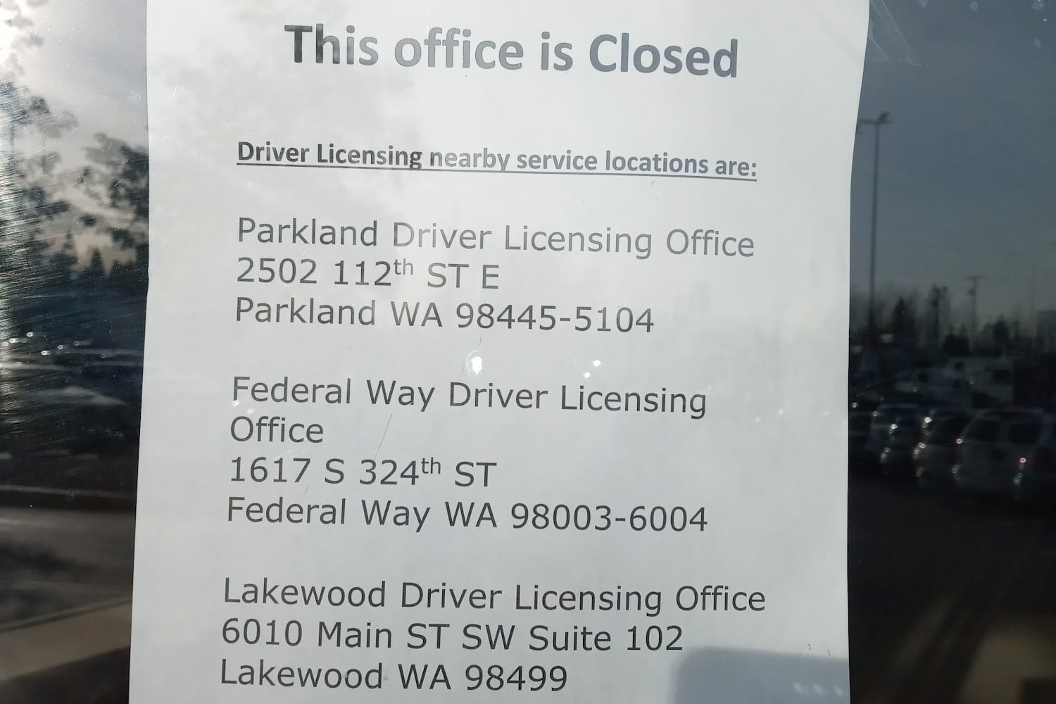 Driver Licensing Office in Puyallup, WA