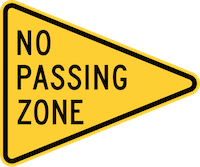 No Passing Zone Sign