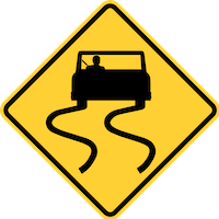 Slippery Road Sign